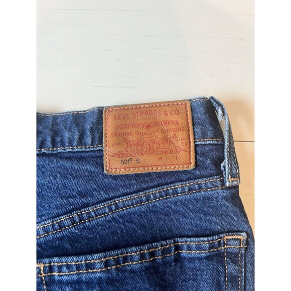 Levi's‎ Premium 501 S Skinny Button Fly Women's 27 Dark Wash Denim Jeans - Picture 5 of 7